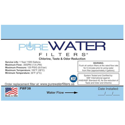 PureWater Filters Inline Water Filter