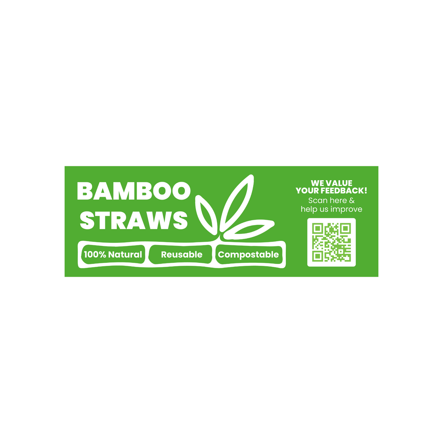 Bamboo straws + feedback sticker UI